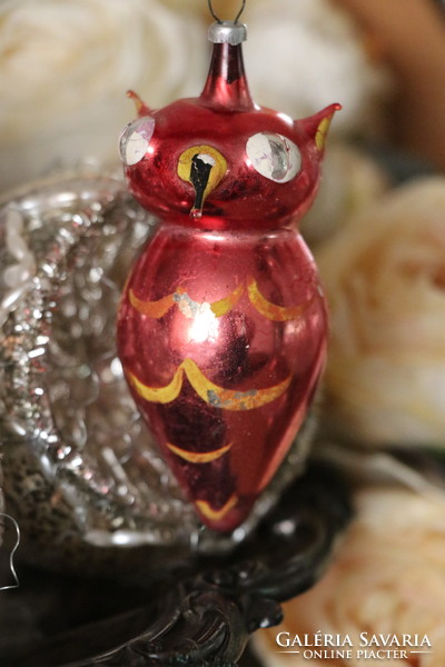 Antique glass owl Christmas tree decoration