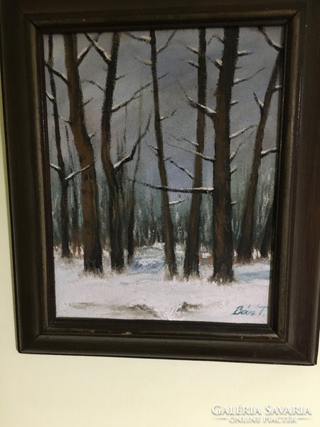 Bán Tibor ( Téli erdő )festmény