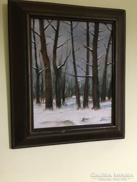 Bán Tibor ( Téli erdő )festmény