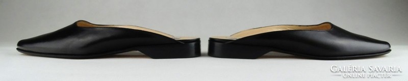 1G454 joy harper black women's leather slippers size 37