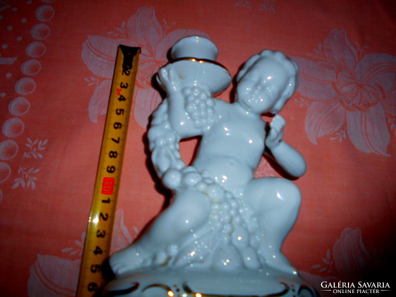 Angyal  figura-gyertyatartó  Régi német   porcelán
