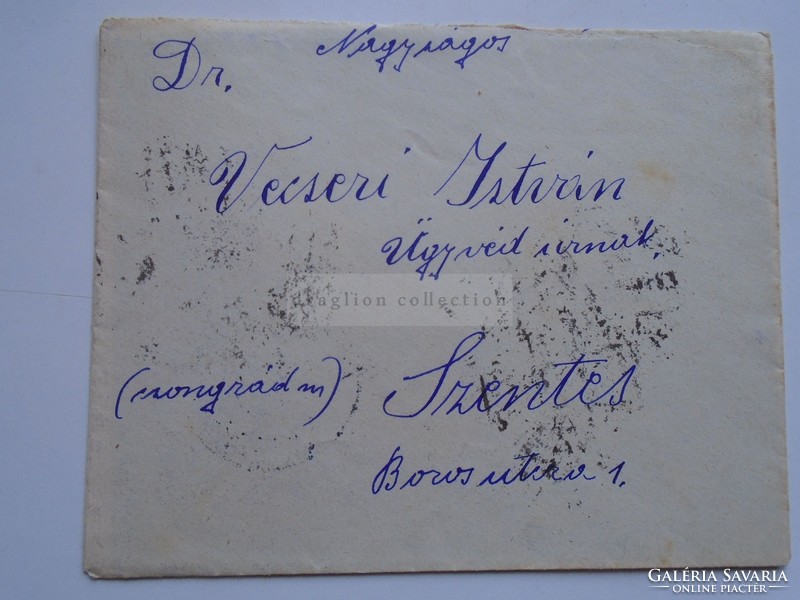 D185259 stamped envelope budapest 1931 -szentes - addressed to istván vecseri lawyer