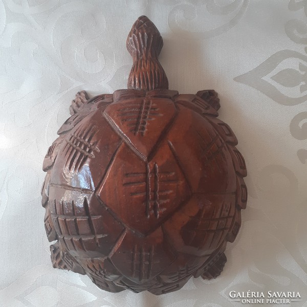 Carved wooden turtle, feng shui symbol