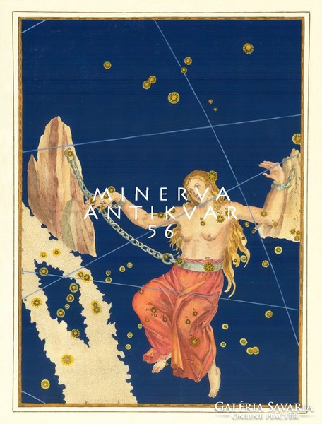 Andromeda csillagkép konstelláció égbolt térkép görög mitológia REPRINT J.Bayer Uranometria 1625