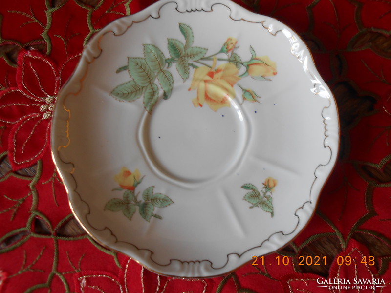 Zsolnay yellow rose pattern tea small plate