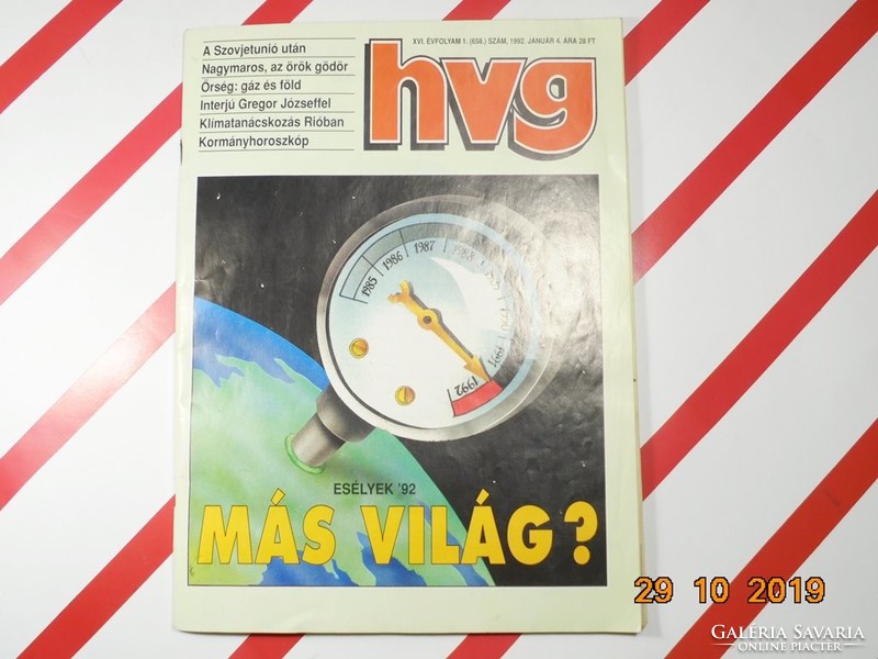 HVG újság XVI.évfolyam 1. (658.) szám - 1992 január 4. - Születésnapra ajándékba