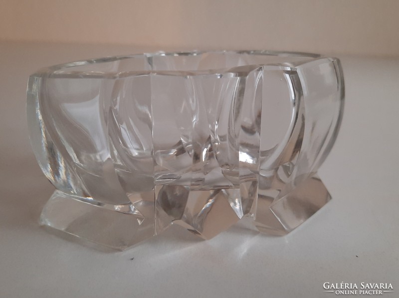 Art deco crystal polished glass bowl