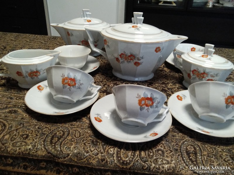Zeh Scherzer Bavaria Germany Art Deco teás-kávés készlete a 40-es évekből!