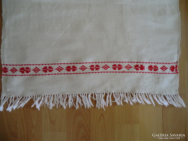 Home textile old antique hand woven towel with red pattern 48x104 cm