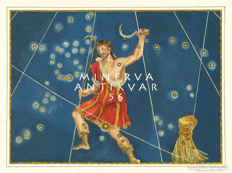 Boötes Ökörhajcsár Arcturus csillagkép csillagászat görög mitológia REPRINT J.Bayer Uranometria 1625