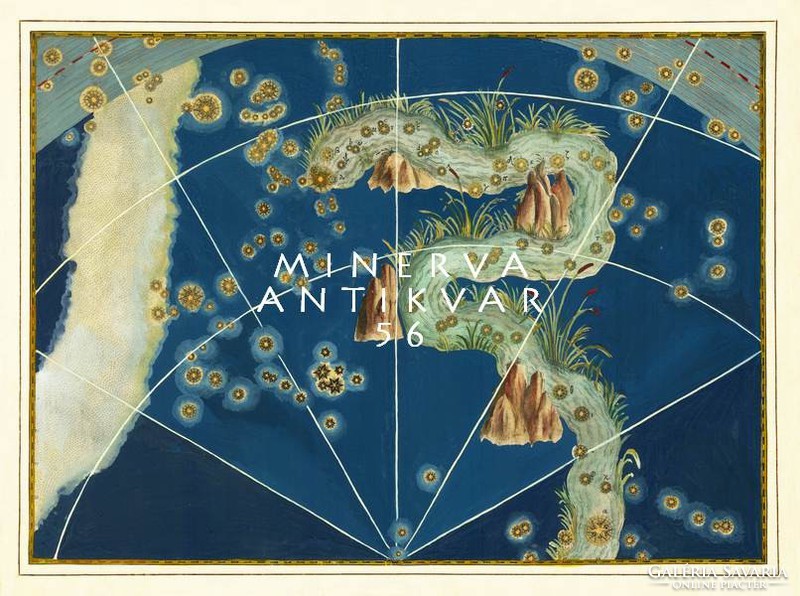 Eridanus Vízöntő égi folyó csillagkép csillagászat görög mitológia REPRINT J.Bayer Uranometria 1625