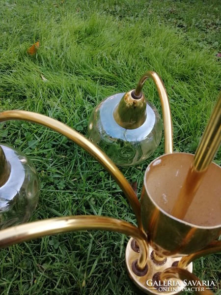 Art deco retro copper 6 hood chandelier. Negotiable!