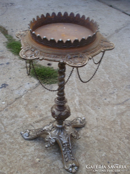 Curiosity! Rare original 1880 antique cast iron small table flowerpot pedestal iron