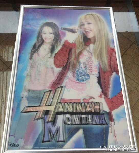 HANNAH MONTANA - 3 D - s hatalmas poszter keretezve