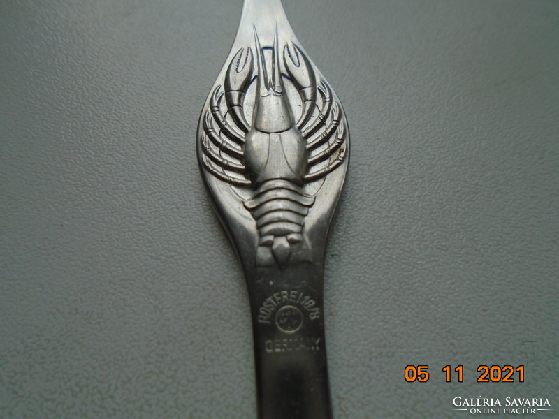 Seafood cutlery embossed with crab pattern rostfrei germany trident mark