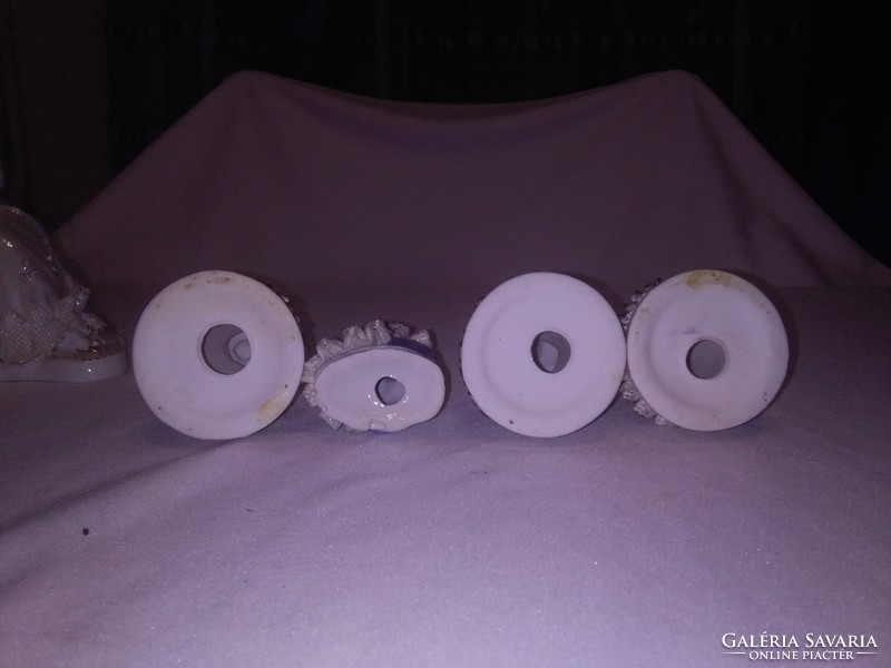 Eleven porcelain nips, figurines together - damaged