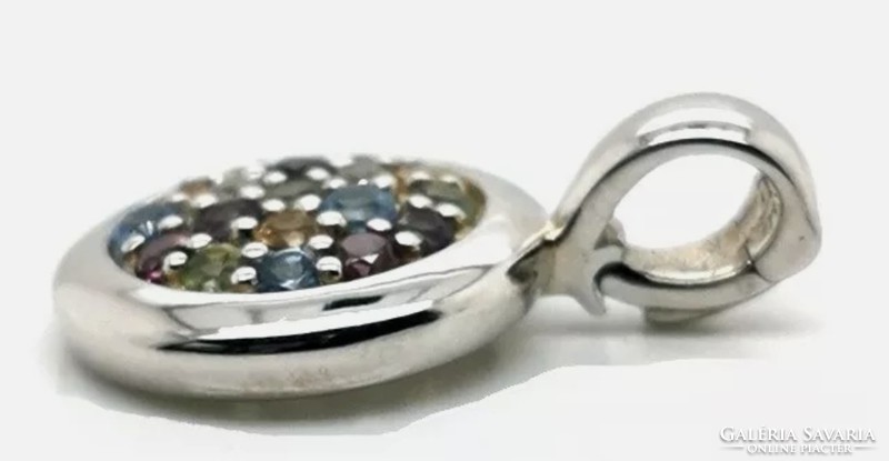 Multi gemstone sterling silver / 925 / pendant --- new