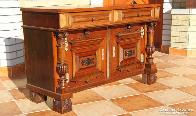 Old German, richly carved special chest of drawers