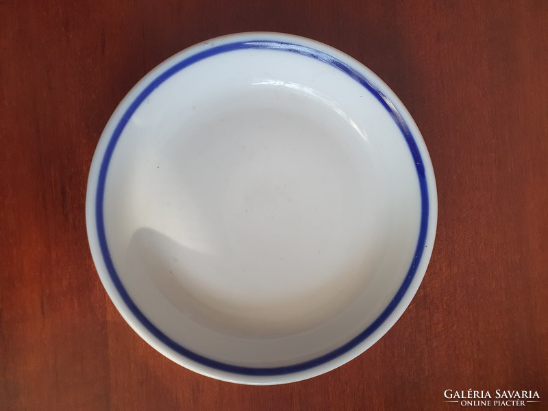 Zsolnay jelzésű porcelán csésze alj, kobaltkék csíkkal