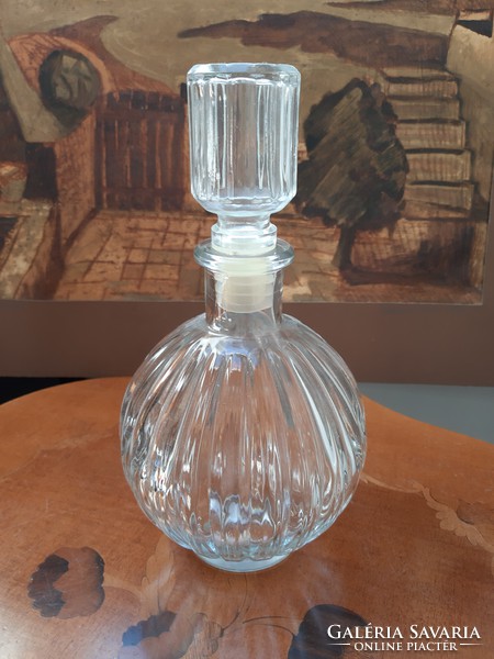 Antik hasas bordázott ólomüveg kiöntő bor likőr pálinka szervírozó palack