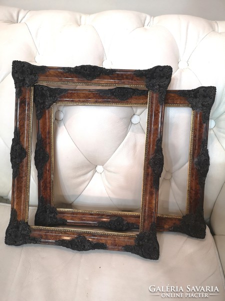 2 pcs antique, extra beautiful blondel picture frame, painting frame, frame, mirror size: 30 x 24 cm