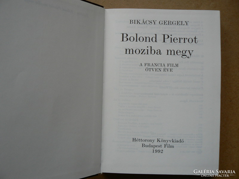 Crazy pierrot goes to the cinema, gergely bikácsy 1992, book in good condition