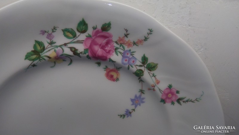 1 flat, 1 deep plate, 1 large (29 cm) porcelain serving bowl, Polish crown marking