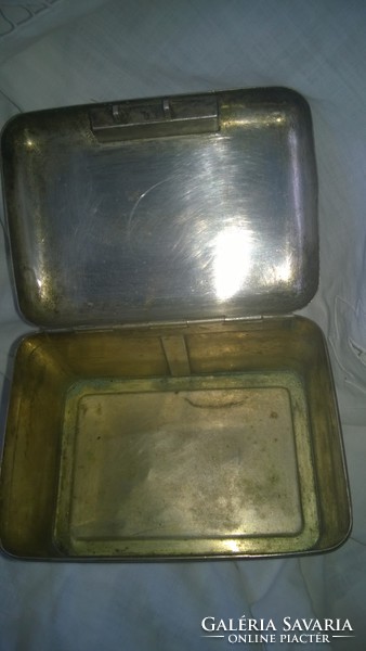 Antique silver-plated sugar box, offering a classic shape