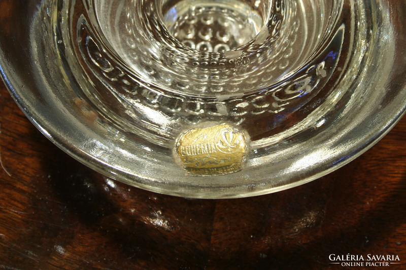 Bohemia üveg gyertyatartó d=9,5cm kristály mécses