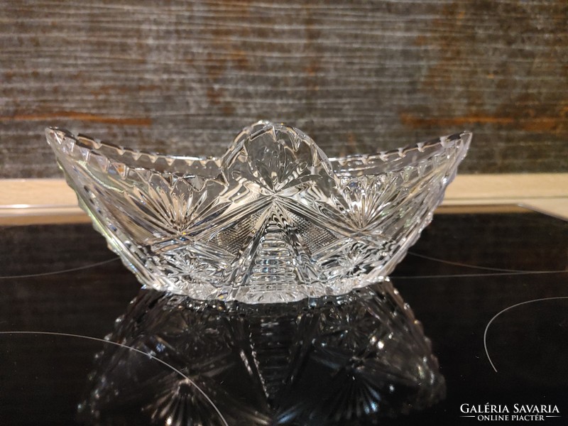 Special ship-shaped glass crystal bowl 23 cm