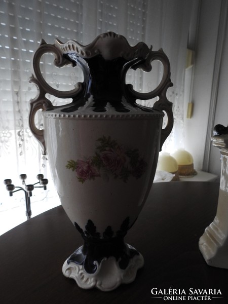 Antik Viktóriánus kandalló óra vázákkal
