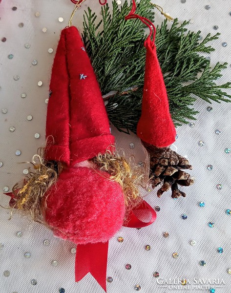 Textile little girl, elf Christmas tree ornament 10-14cm each