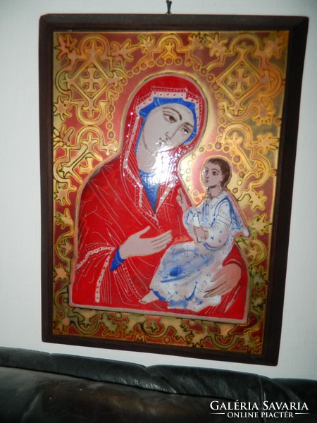 Mayta berta fire enamel pictures - madonna with child 2.