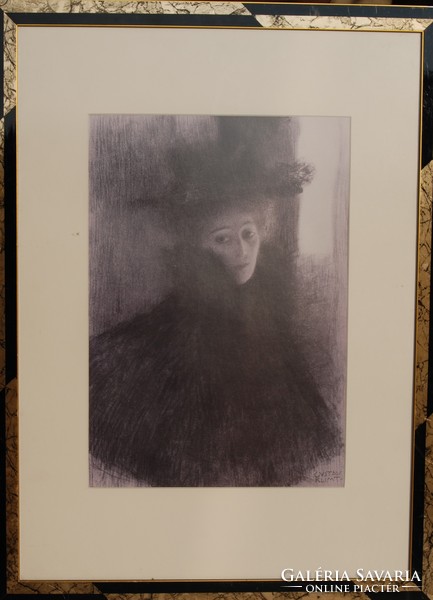 G. Klimt - Hölgy kalapban, modern reprodukció