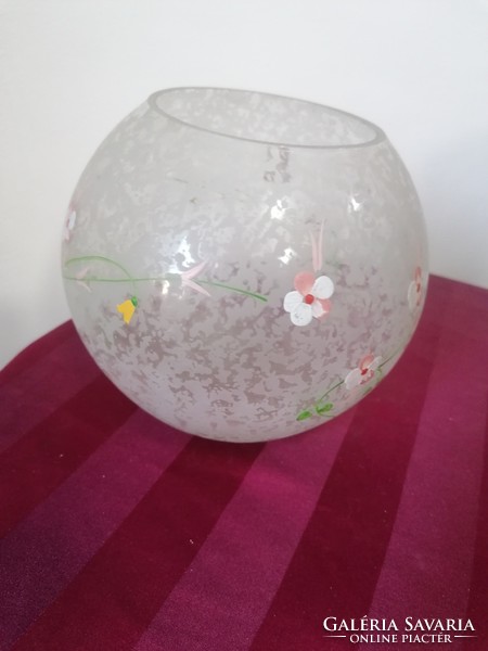 Kézzel festett gömb alakú üveg váza
