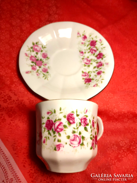 Floral patterned porcelain coffee set (6 eyes).