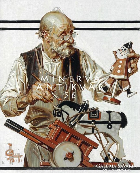 Old Toy Maker Wooden Horse Horse Carriage Little Man Lovely Funny Image 1920s JC.Leyendecker Reprint Poster