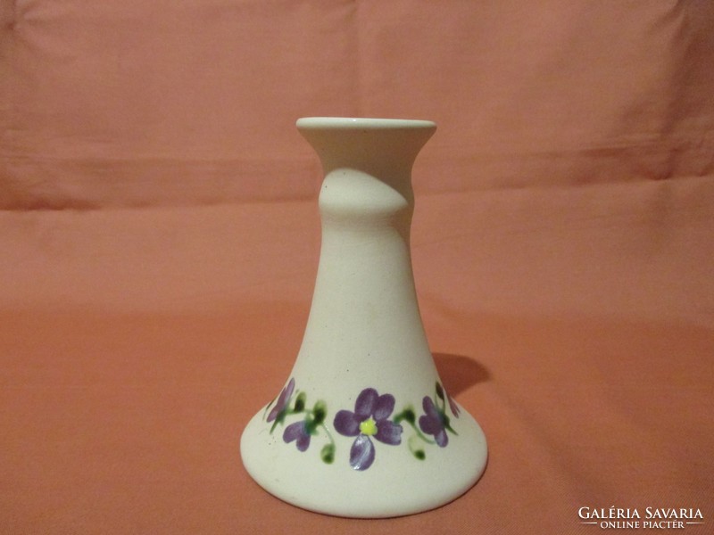 Violet ceramic candlestick