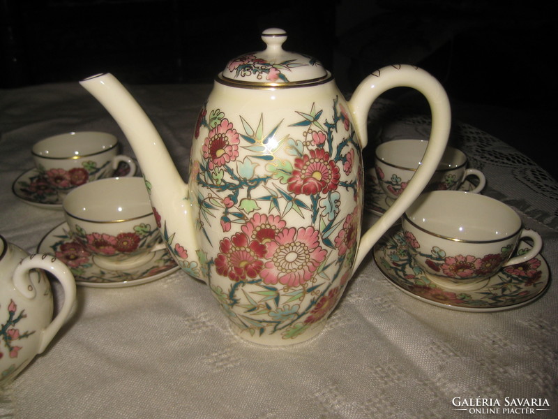 Zsolnay old wild rose, hand-painted, mocha set, nice condition / m -373 /