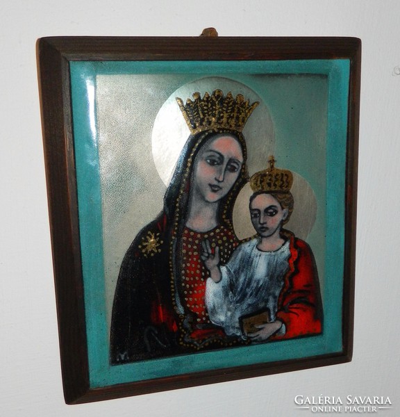 Mayta berta fire enamel pictures - madonna with child 3.