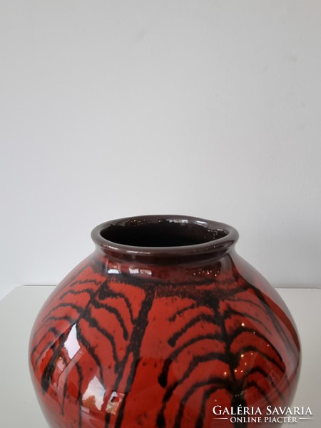 Retro Hungarian handicraft ceramic vase (k-155)