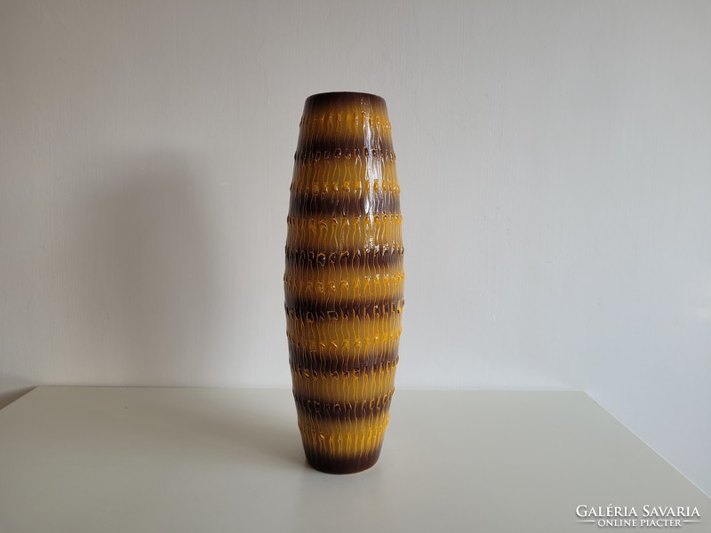 Régi retro zománcozott fém padlóváza Lampart Bonyhád zománc mid century váza
