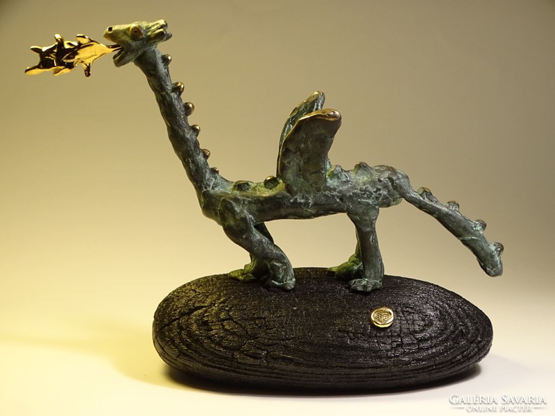 Bronze statue of a fire-fighting dragon