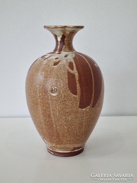 Bartha István- különleges samottos kerámia  váza