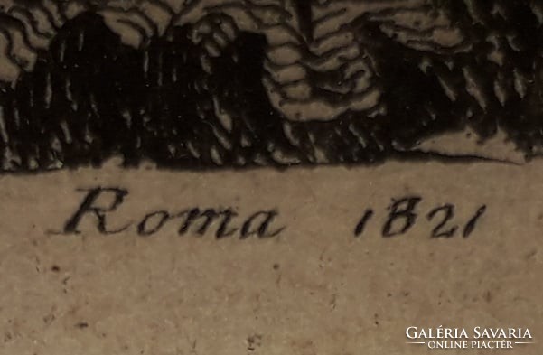 Antique etching chrome 1821 / l.Rossini
