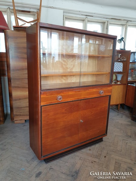 Retro old showcases narrow cabinet art deco style mid century display case serving bookcase