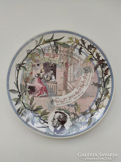 Antique Wagner Nuremberg Master Singers Sarreguemines Classical Music Porcelain Wall Plate 4706