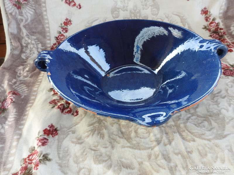 Xix. Century blue glazed wedding tile bowl