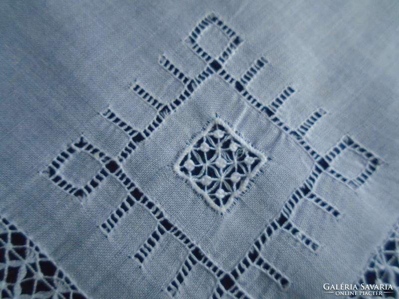 Antique, sewn lacy batiste handkerchief.
