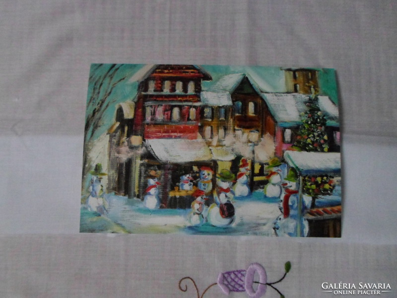 Artistic postcard 2: Winter, snowman